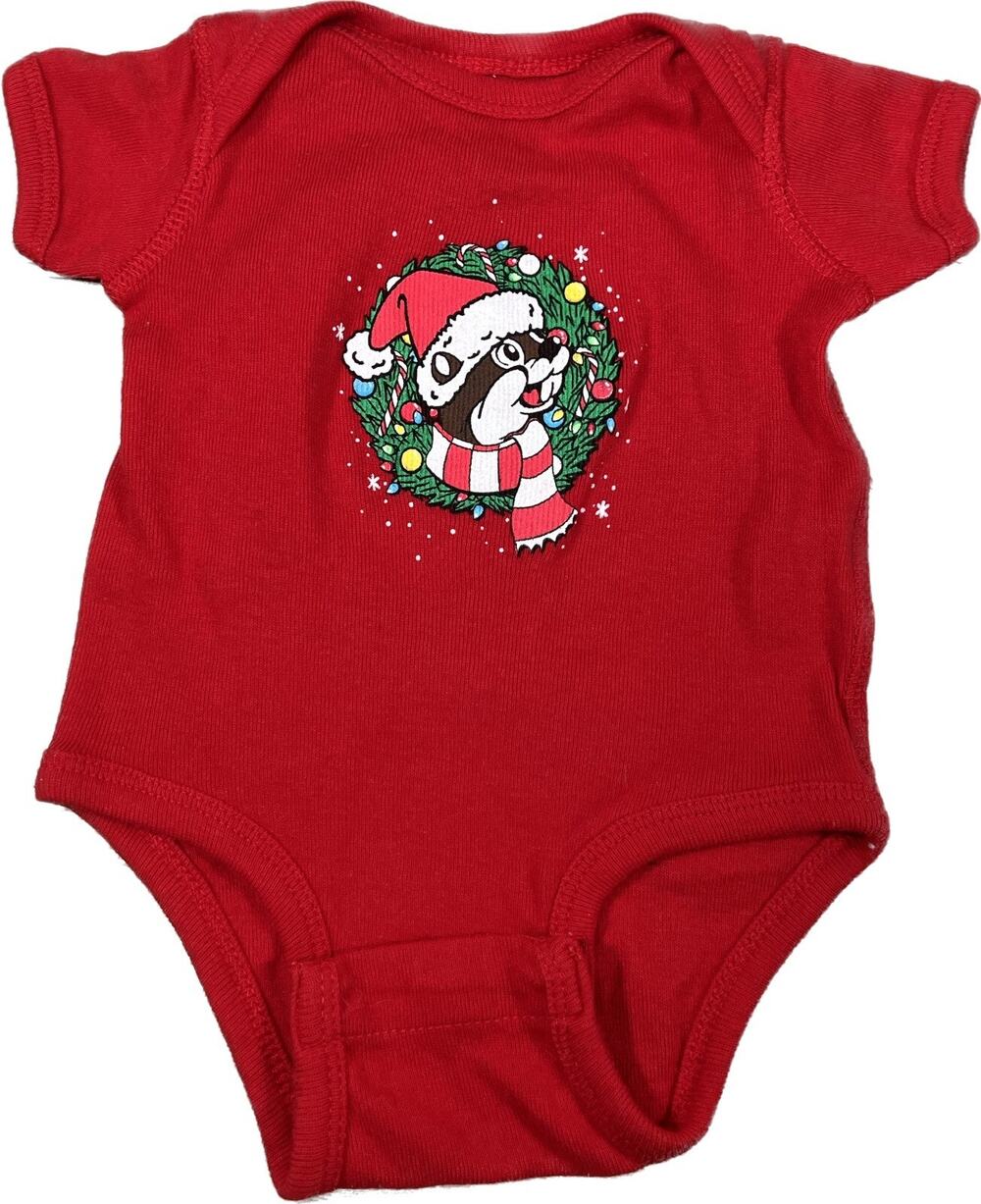 Bucee’s Christmas Infant Romper Never Calm Always Bright 3 Month Buc-ees Beaver